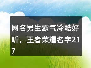 網(wǎng)名男生霸氣冷酷好聽，王者榮耀名字217條