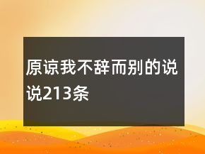 原諒我不辭而別的說說213條