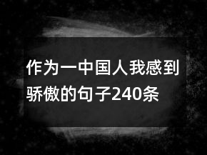 作為一中國(guó)人我感到驕傲的句子240條