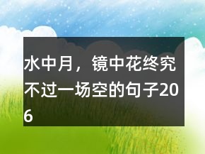 水中月，鏡中花終究不過(guò)一場(chǎng)空的句子206條