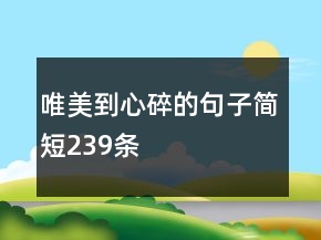 唯美到心碎的句子簡(jiǎn)短239條