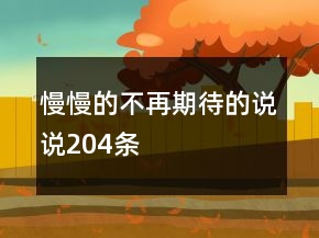 慢慢的不再期待的說說204條