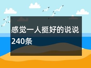感覺一人挺好的說說240條