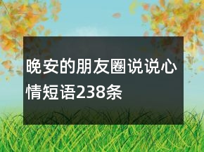 晚安的朋友圈說說心情短語(yǔ)238條