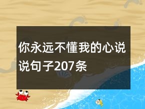 你永遠不懂我的心說說句子207條