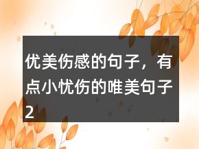 優(yōu)美傷感的句子，有點(diǎn)小憂傷的唯美句子207條