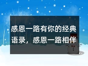 感恩一路有你的經(jīng)典語錄，感恩一路相伴唯美句子244條