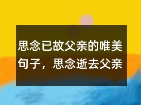 思念已故父親的唯美句子，思念逝去父親催淚詩句212條
