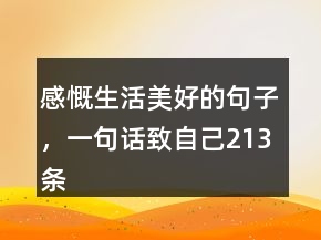 感慨生活美好的句子，一句話致自己213條