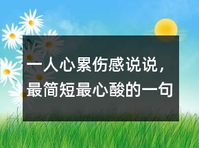 一人心累傷感說(shuō)說(shuō)，最簡(jiǎn)短最心酸的一句話228條