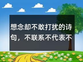 想念卻不敢打擾的詩句，不聯(lián)系不代表不想念的句子235條