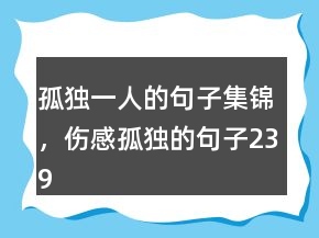 孤獨(dú)一人的句子集錦，傷感孤獨(dú)的句子239條