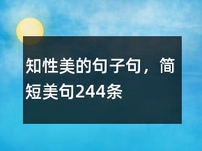 知性美的句子句，簡短美句244條