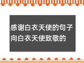 感謝白衣天使的句子向白衣天使致敬的語(yǔ)句，致敬白衣天使的語(yǔ)句229條