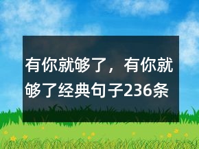 有你就夠了，有你就夠了經(jīng)典句子236條