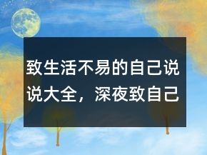致生活不易的自己說(shuō)說(shuō)大全，深夜致自己的說(shuō)說(shuō)203條
