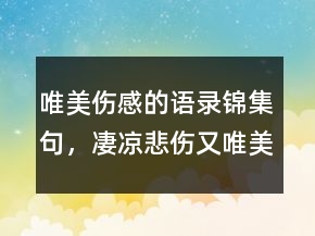 唯美傷感的語錄錦集句，凄涼悲傷又唯美的句子232條