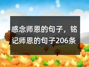 感念師恩的句子，銘記師恩的句子206條