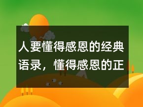 人要懂得感恩的經(jīng)典語(yǔ)錄，懂得感恩的正能量句子222條