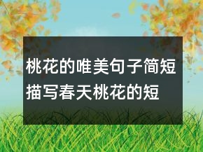 桃花的唯美句子簡(jiǎn)短描寫春天桃花的短句221條