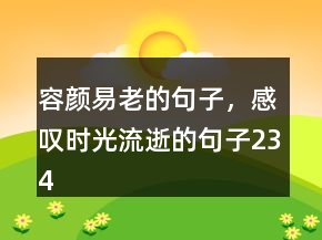 容顏易老的句子，感嘆時(shí)光流逝的句子234條