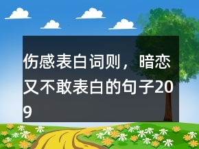 傷感表白詞則，暗戀又不敢表白的句子209條
