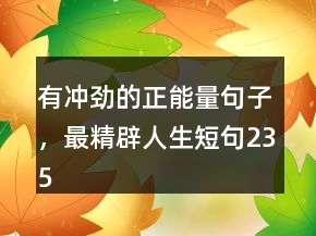 有沖勁的正能量句子，最精辟人生短句235條