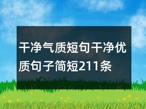 干凈氣質(zhì)短句干凈優(yōu)質(zhì)句子簡(jiǎn)短211條