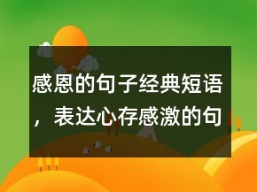 感恩的句子經(jīng)典短語(yǔ)，表達(dá)心存感激的句子238條