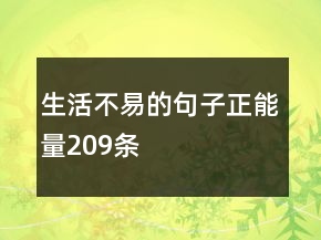 生活不易的句子正能量209條