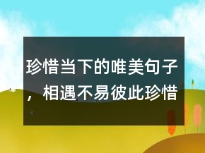 珍惜當(dāng)下的唯美句子，相遇不易,彼此珍惜句子249條