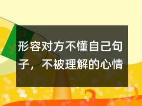 形容對(duì)方不懂自己句子，不被理解的心情的句子212條