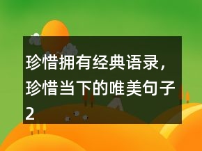 珍惜擁有經(jīng)典語錄，珍惜當下的唯美句子214條