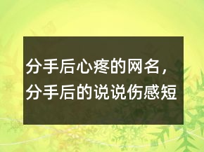 分手后心疼的網(wǎng)名，分手后的說說傷感短句204條