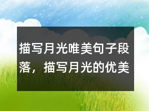 描寫月光唯美句子段落，描寫月光的優(yōu)美段落222條