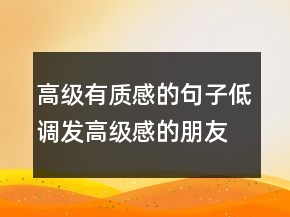 高級(jí)有質(zhì)感的句子低調(diào)發(fā)高級(jí)感的朋友圈229條