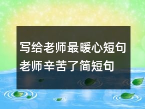 寫給老師最暖心短句老師辛苦了簡(jiǎn)短句子223條