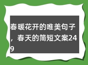 春暖花開的唯美句子，春天的簡短文案249條