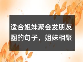 適合姐妹聚會發(fā)朋友圈的句子，姐妹相聚開心的句子217條