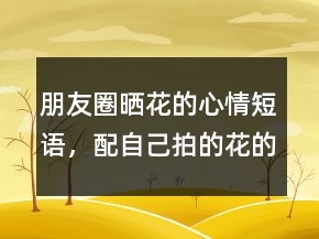 朋友圈曬花的心情短語(yǔ)，配自己拍的花的說(shuō)說(shuō)232條