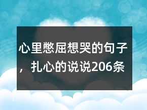 心里憋屈想哭的句子，扎心的說說206條