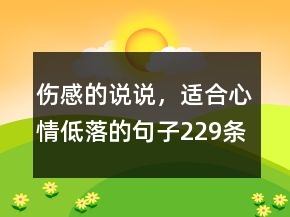 傷感的說(shuō)說(shuō)，適合心情低落的句子229條