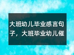 大班幼兒畢業(yè)感言句子，大班畢業(yè)幼兒催淚感言208條
