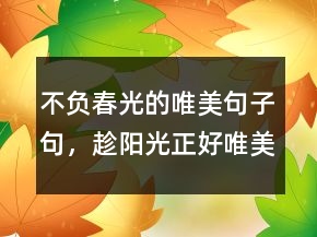 不負(fù)春光的唯美句子句，趁陽光正好唯美的句子202條