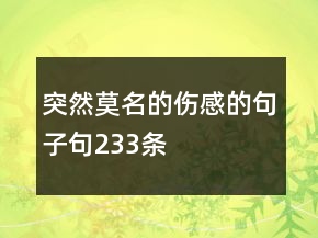 突然莫名的傷感的句子句233條