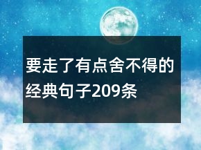 要走了有點舍不得的經(jīng)典句子209條