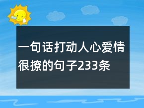 一句話打動人心愛情很撩的句子233條