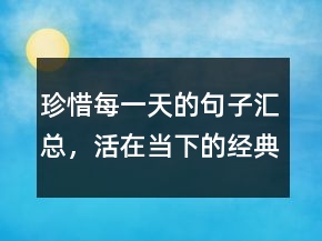 珍惜每一天的句子匯總，活在當(dāng)下的經(jīng)典句子239條