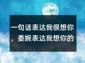 一句話表達(dá)我很想你，委婉表達(dá)我想你的句子217條