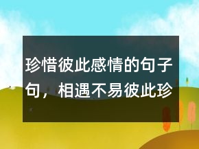 珍惜彼此感情的句子句，相遇不易,彼此珍惜句子232條